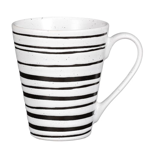 Mug design motif spirale noire