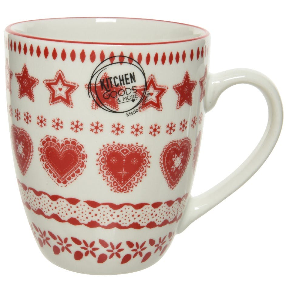 Mug en porcelaine décor Noël rouge
