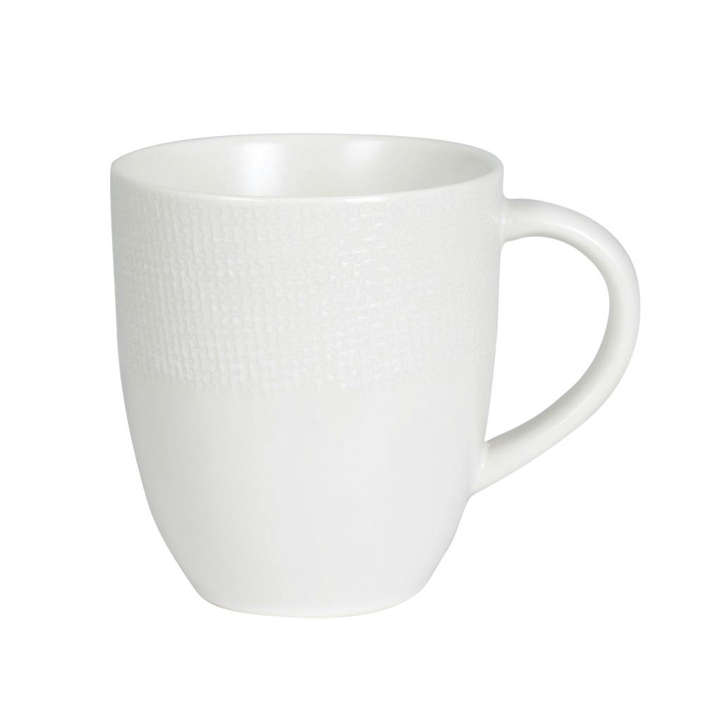 Mug grès blanc décor relief