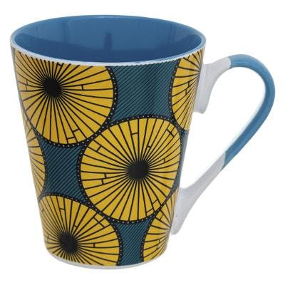 Mug imprimé wax 33cL jaune bleu