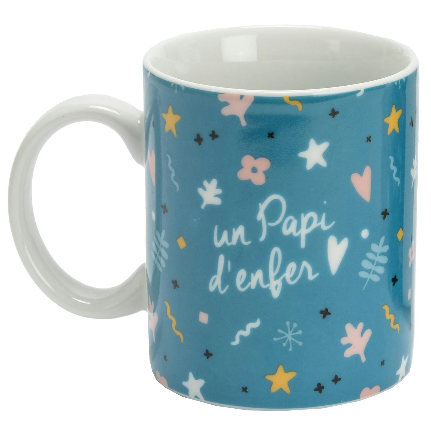 Mug "Papi d'enfer" bleu