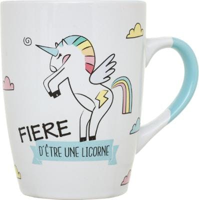 Mug Reine des licornes bleu