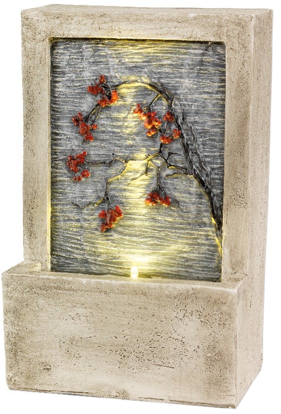 Mur déco à LED baies rouges H23cm