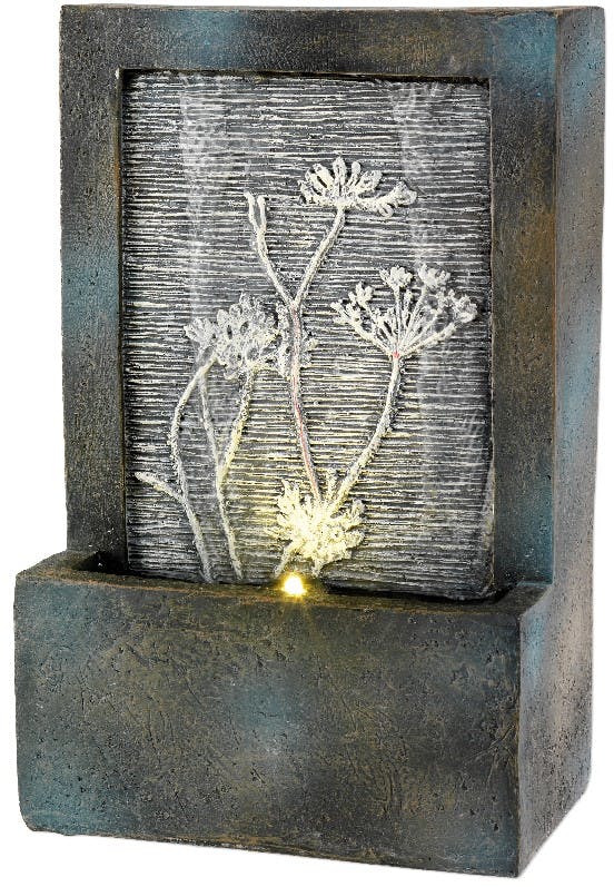 Mur déco à LED fleurs d'hiver H23cm