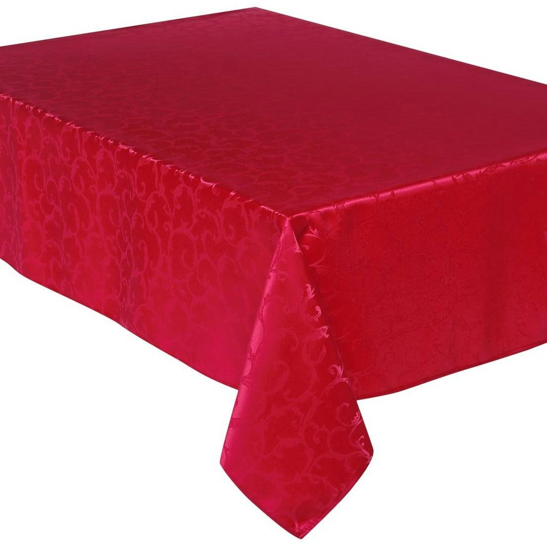 Nappe antitache jacquard 240 x 140 cm Rouge