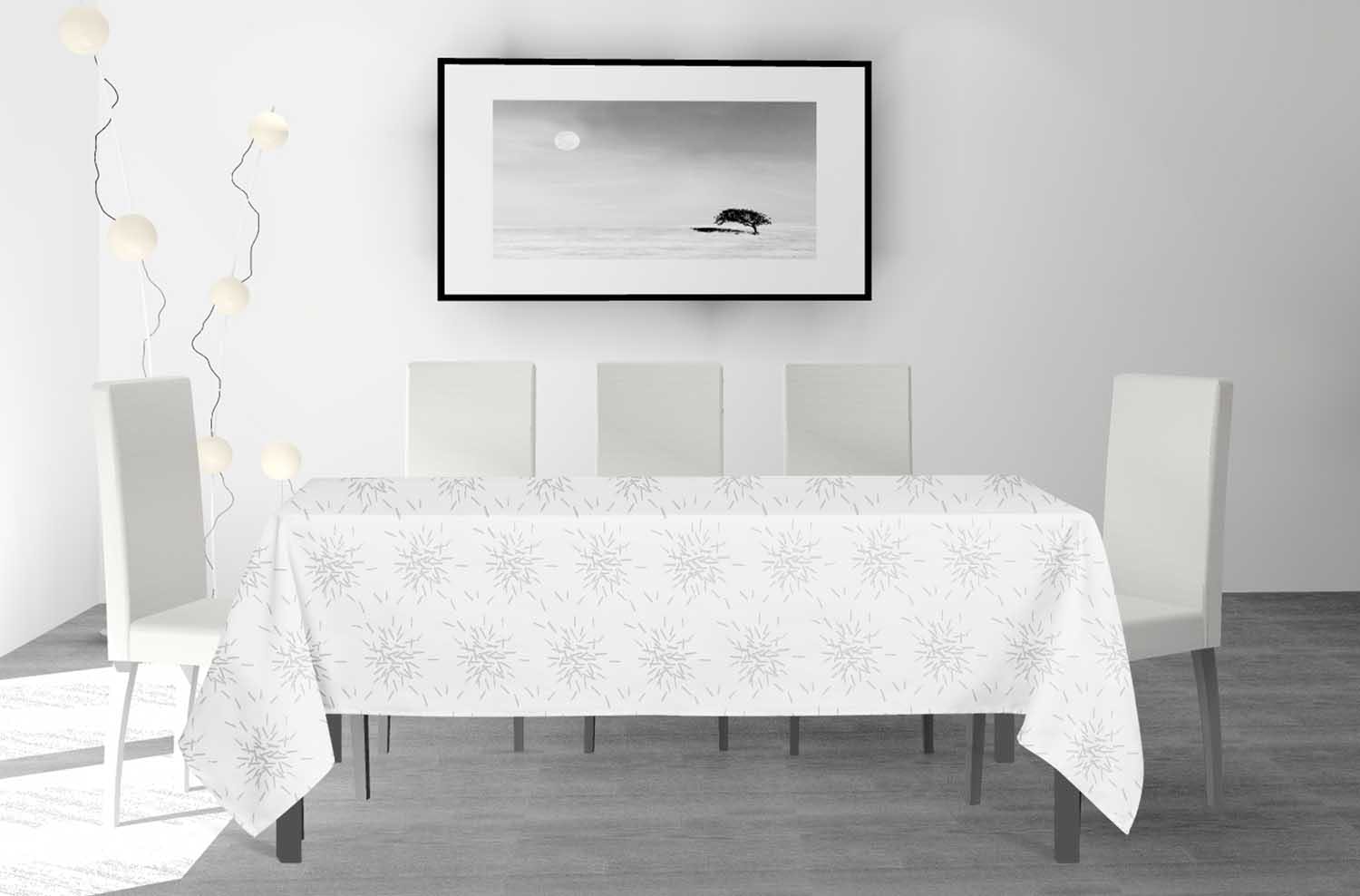 Nappe rectangulaire blanche 140x240cm