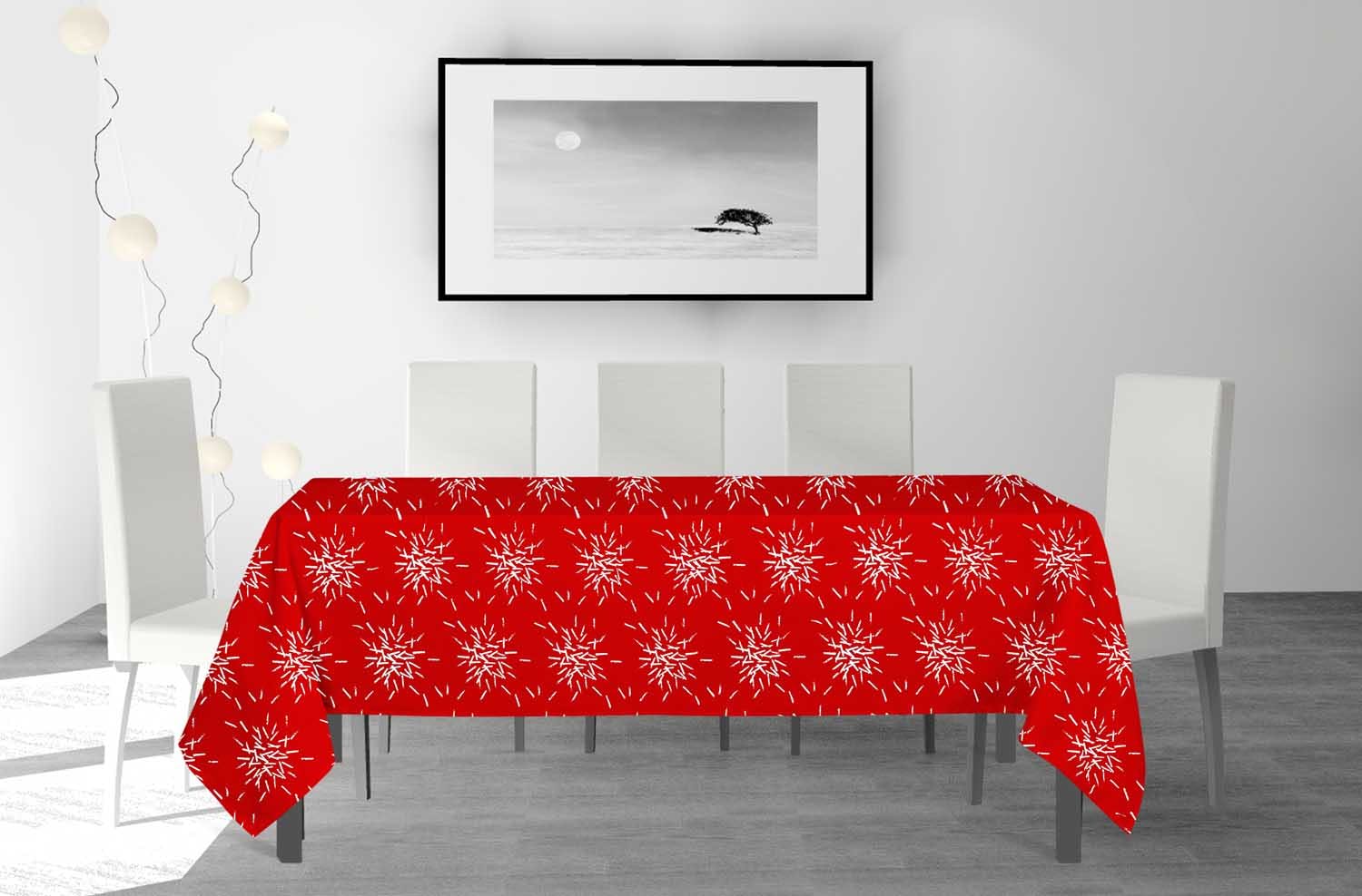 Nappe rectangulaire rouge 140x240cm