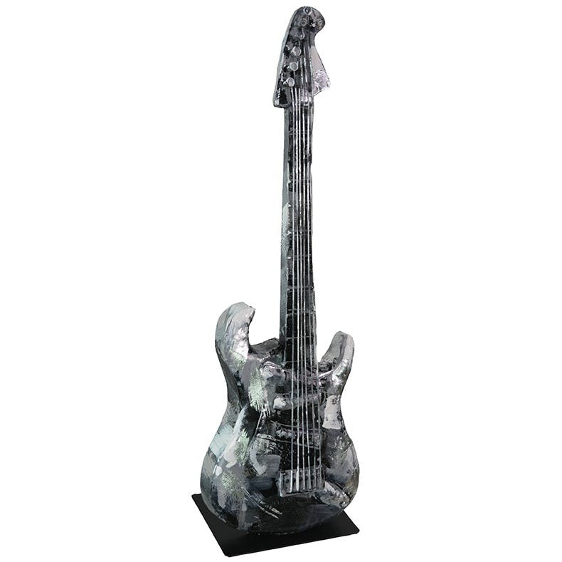 Objet déco à poser guitare argent