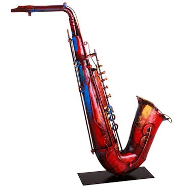  Objet déco salon saxophone métal peint