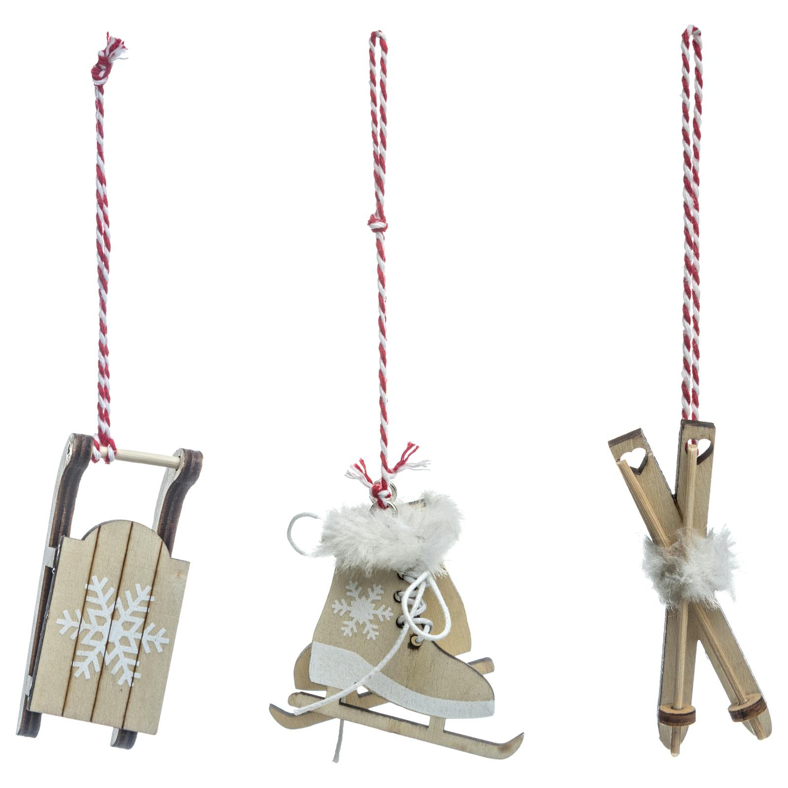 Paires de sujets de Noël blancs à suspendre (lot de 3)