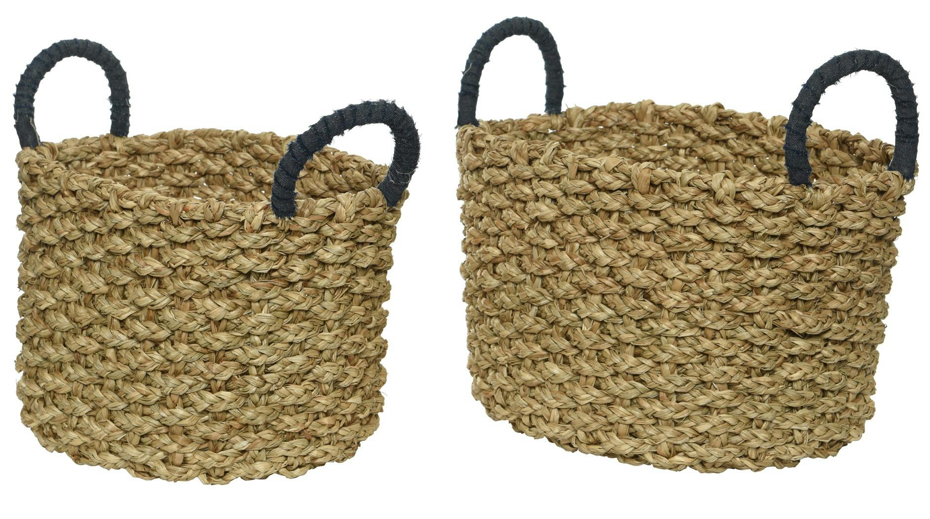 Panier à double anses en fibres naturelles (lot de 2)