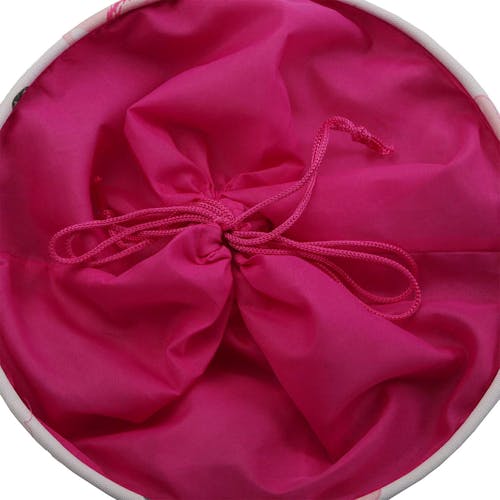 Panier à linge / Panier de Rangement en textile motif Flamant Rose à anses D35xH40cm