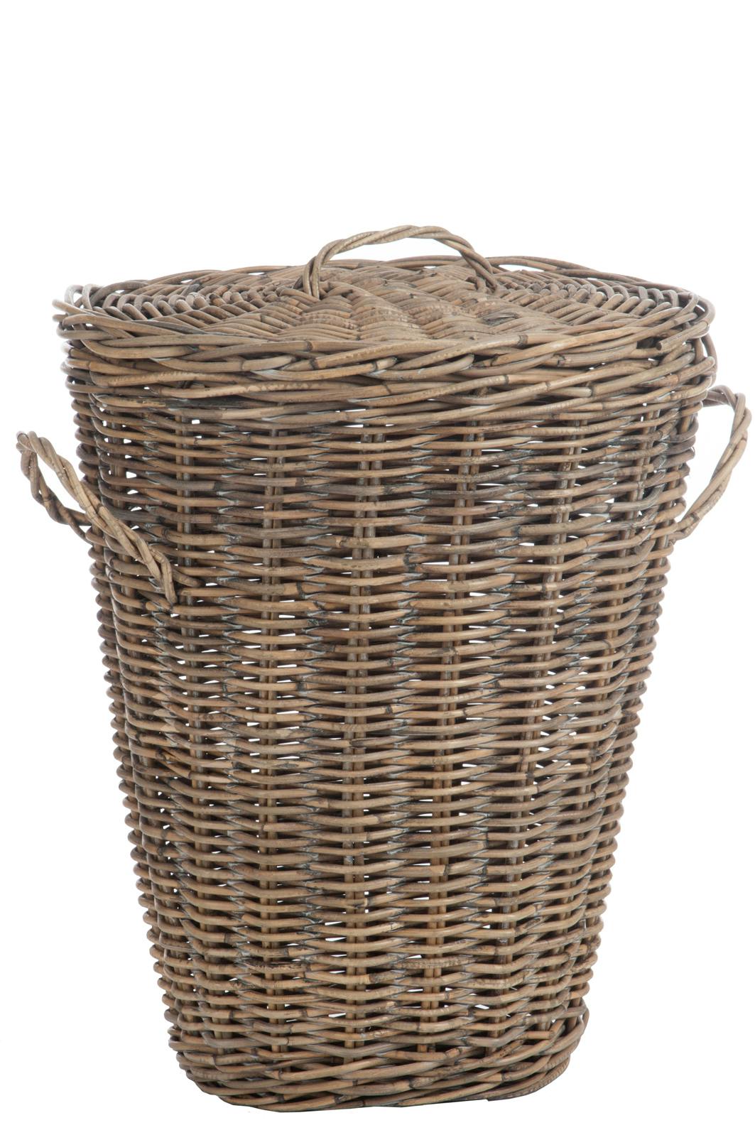 Panier + couvercle en saule naturel - 52x42x64cm