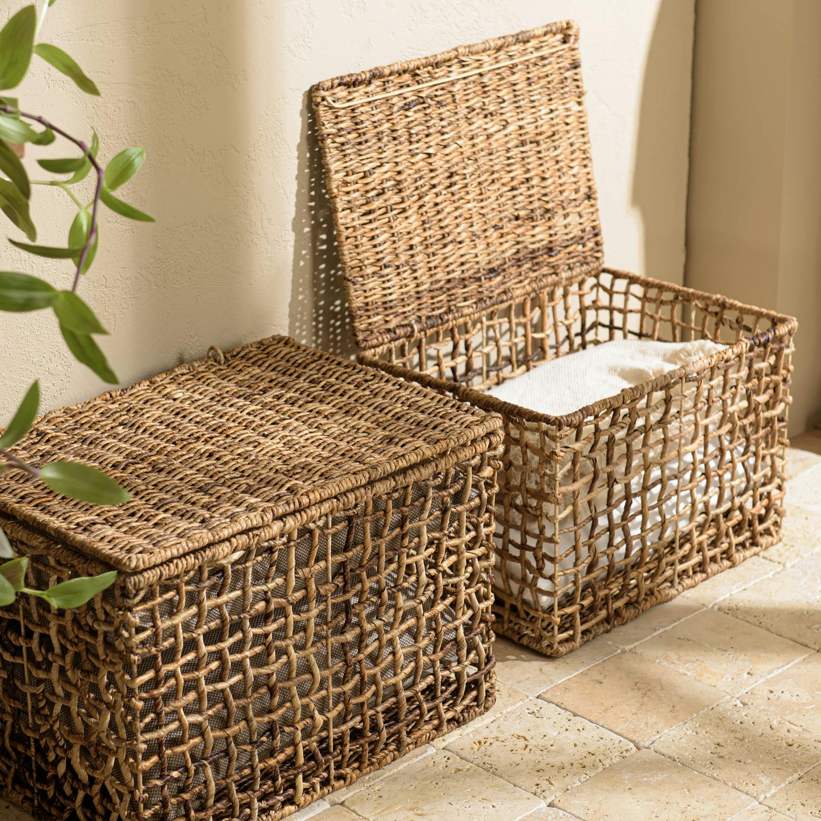 Panier de rangement / coffre en chanvre tressé (lot de 2) SWING