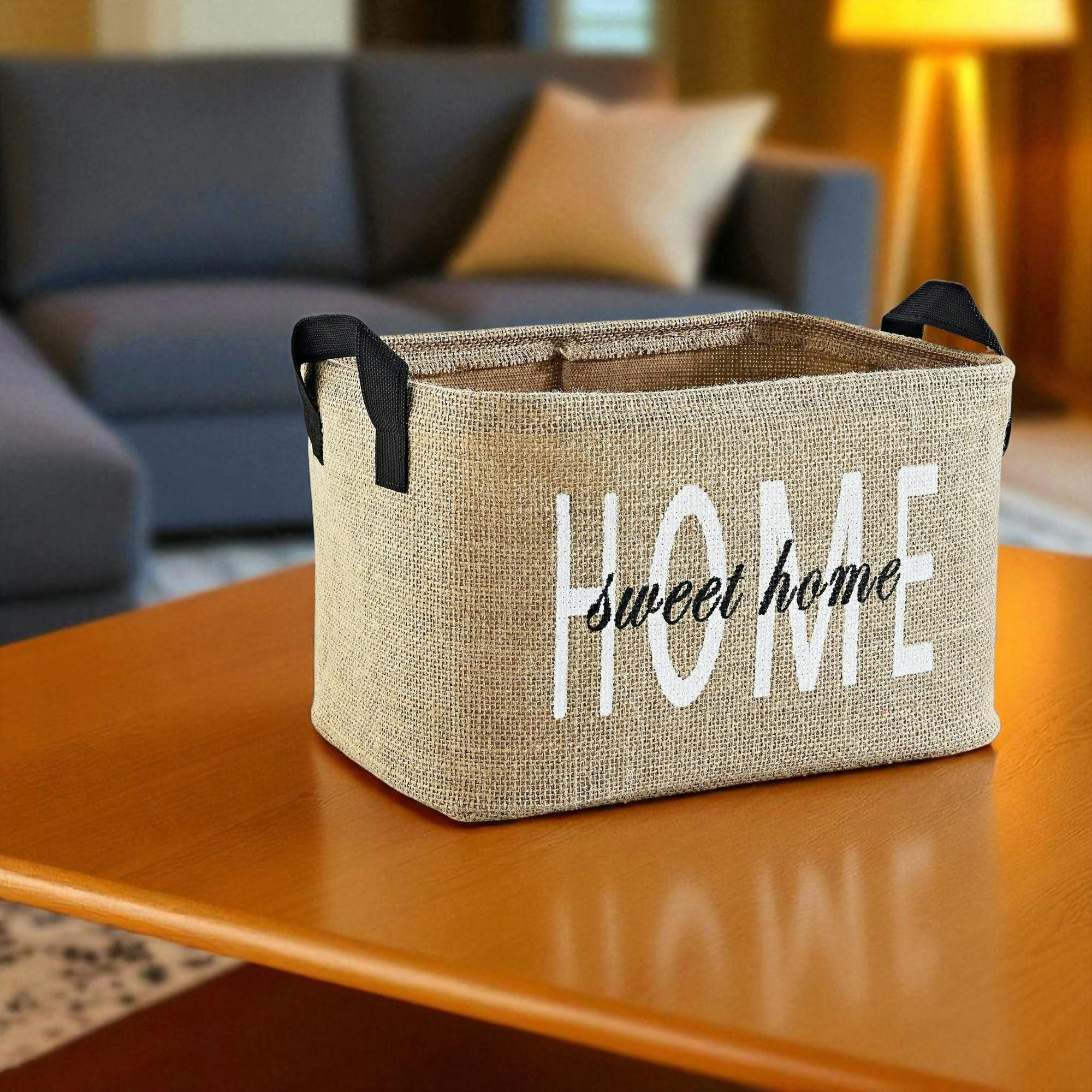 Panier de rangement en jute – Home sweet Home