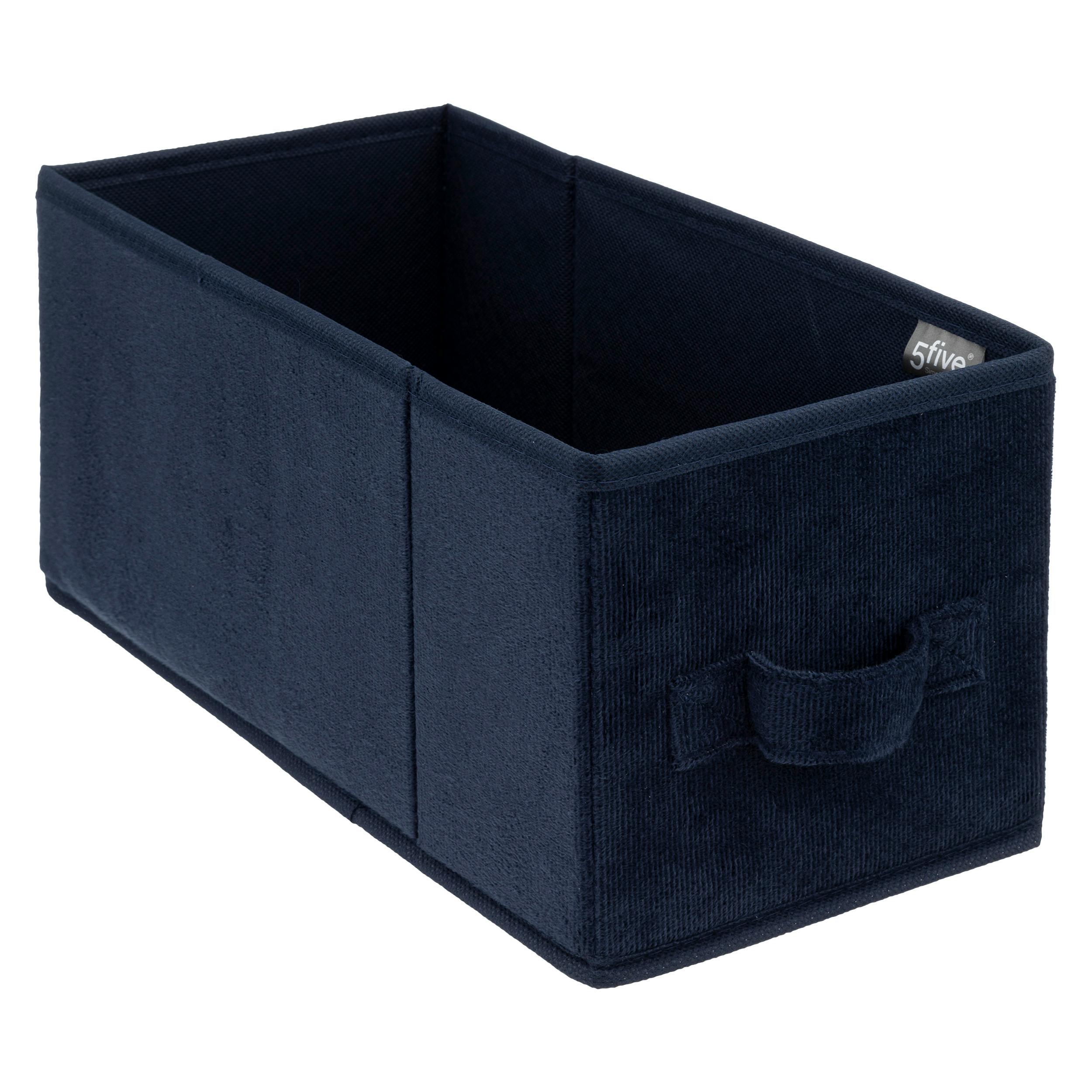 Panier de rangement en velours bleu nuit rectangulaire