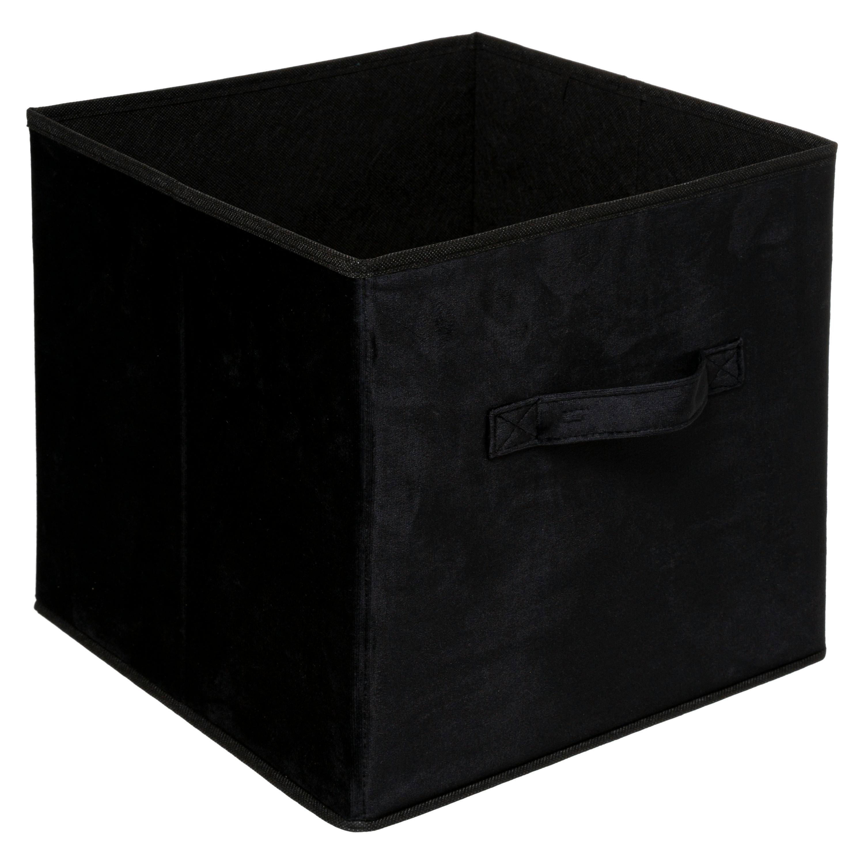 Panier de rangement en velours noir 31 cm