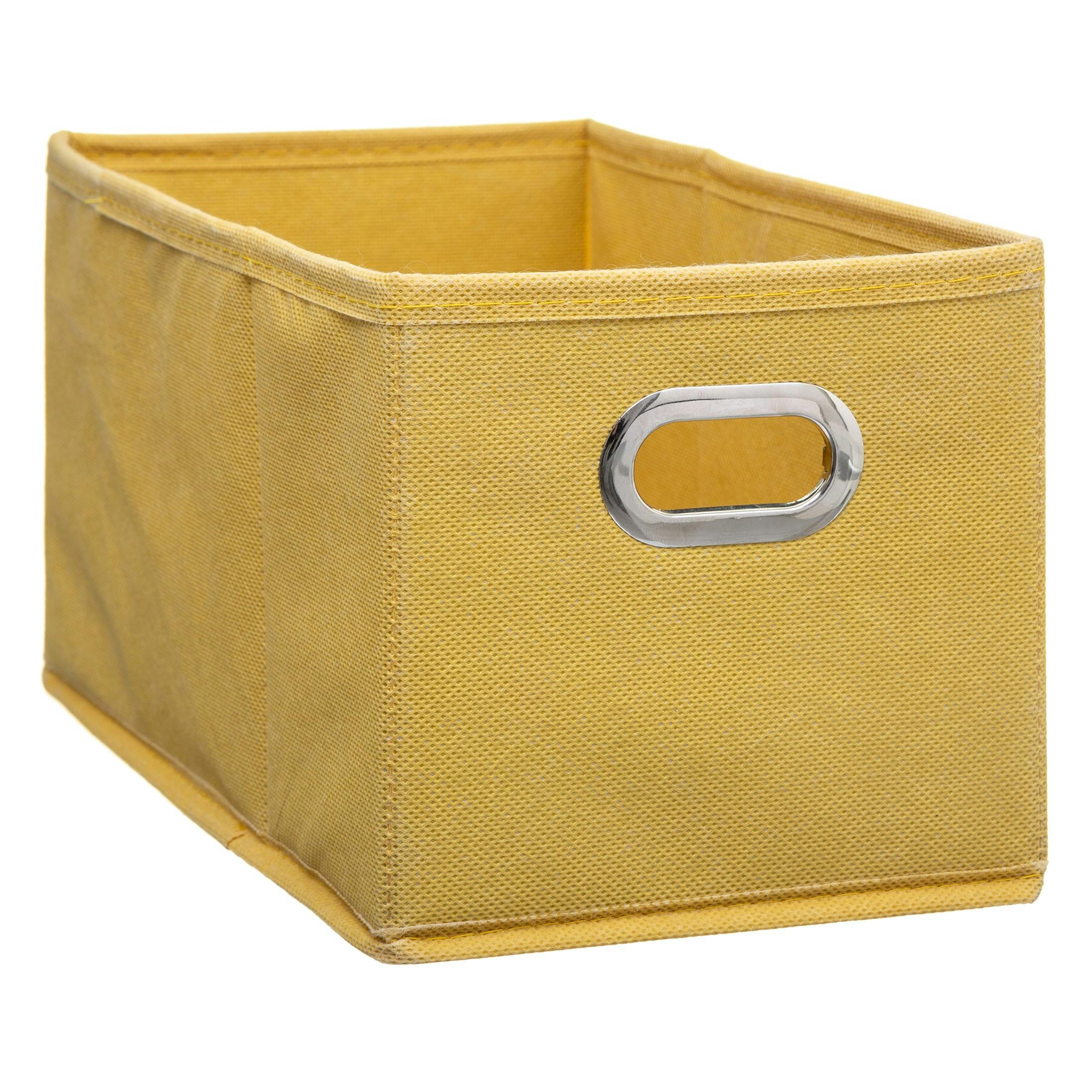 Panier de rangement jaune rectangulaire