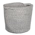 Panier lombock rond en coton aspect tissé chiné tons gris clairs à poignées D36xH34cm