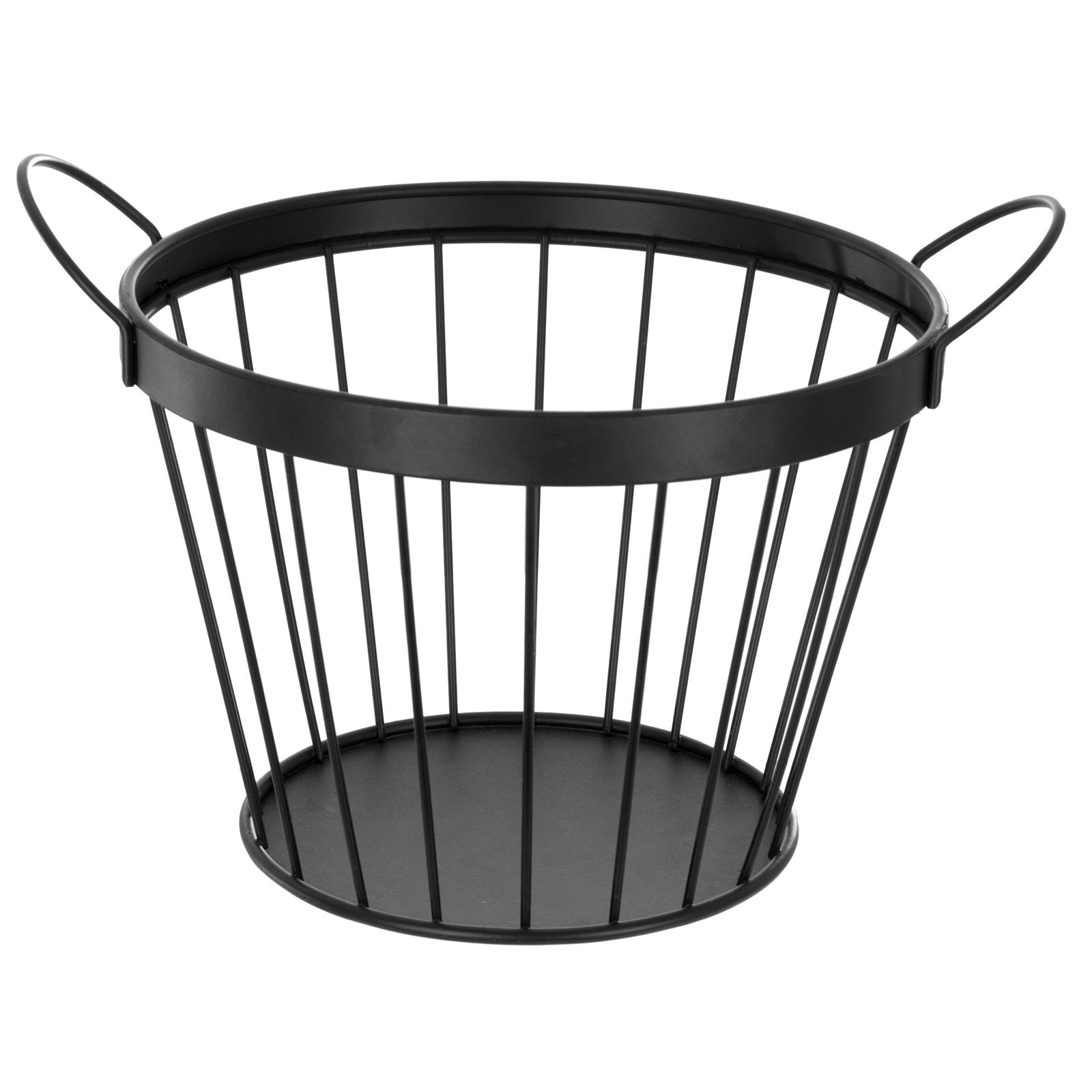 Panier moderne en métal et étain fil noir avec anses 32x23x26cm