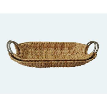 Panier ovale jacinthe tressée