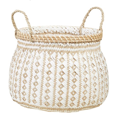 Panier rond blanc h27xd32cm