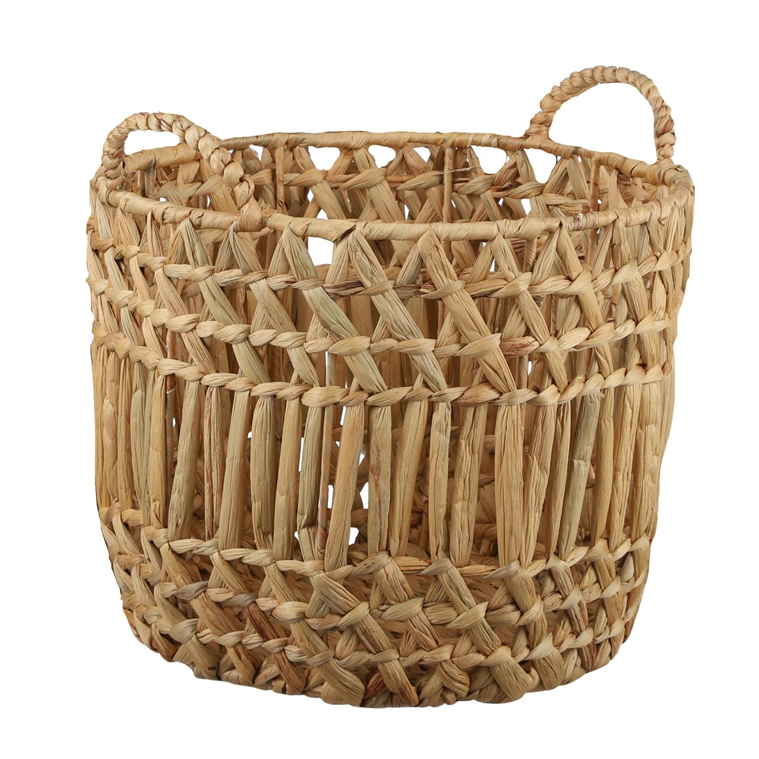 Panier rond en jacinthe d'eau h27xd35cm