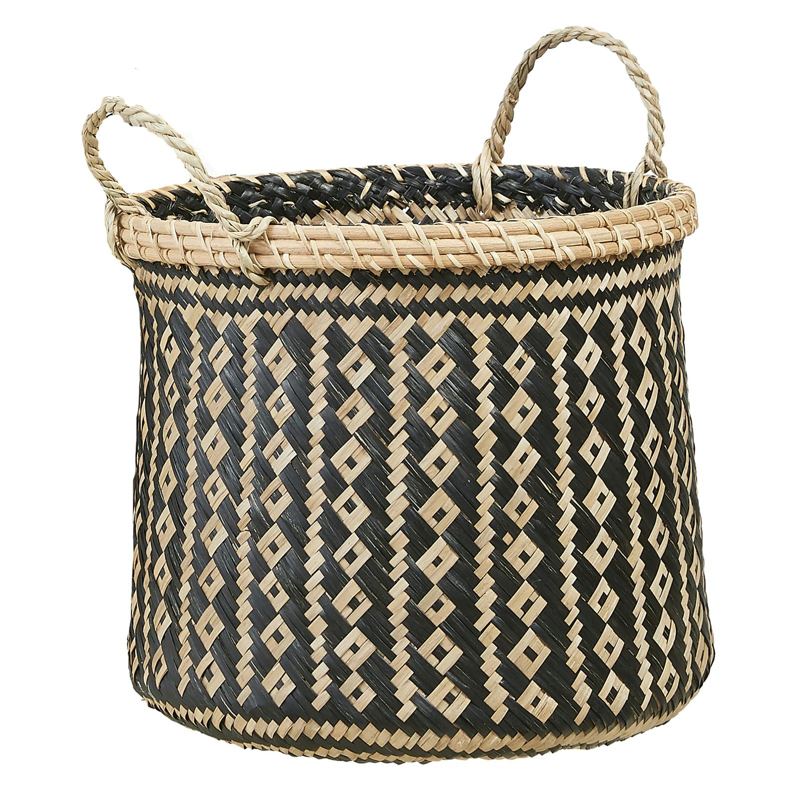 Panier rond noir h27xd32cm