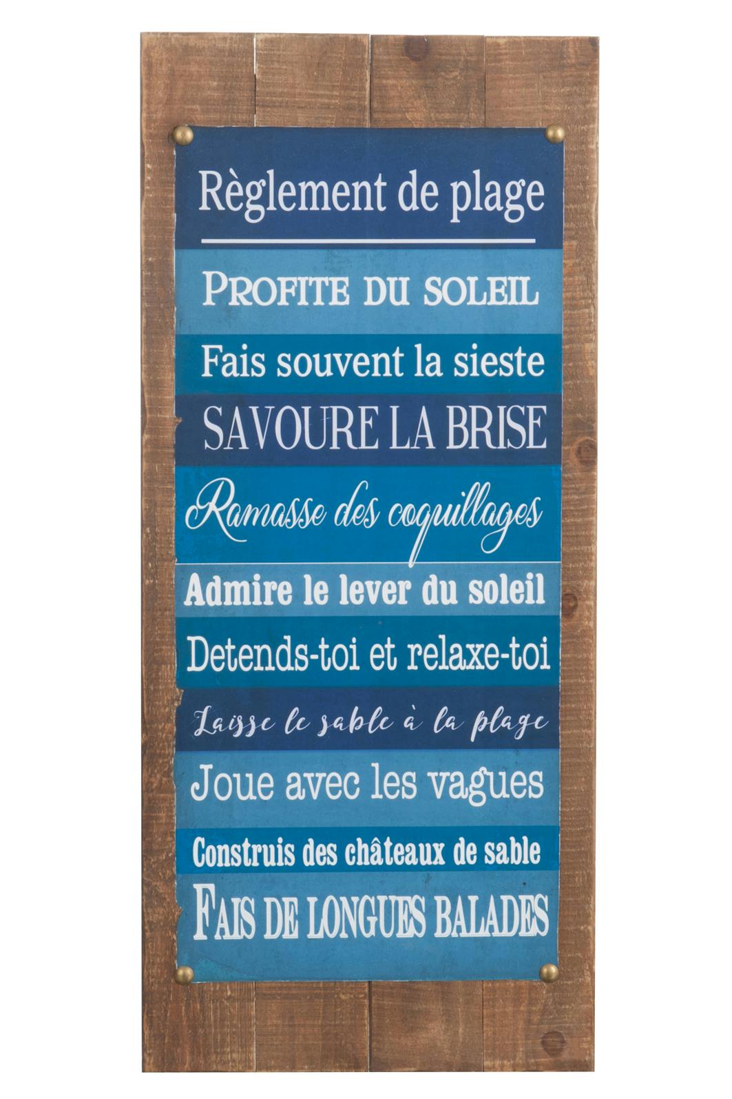 Panneau décoratif règlement plage réf. 30021904