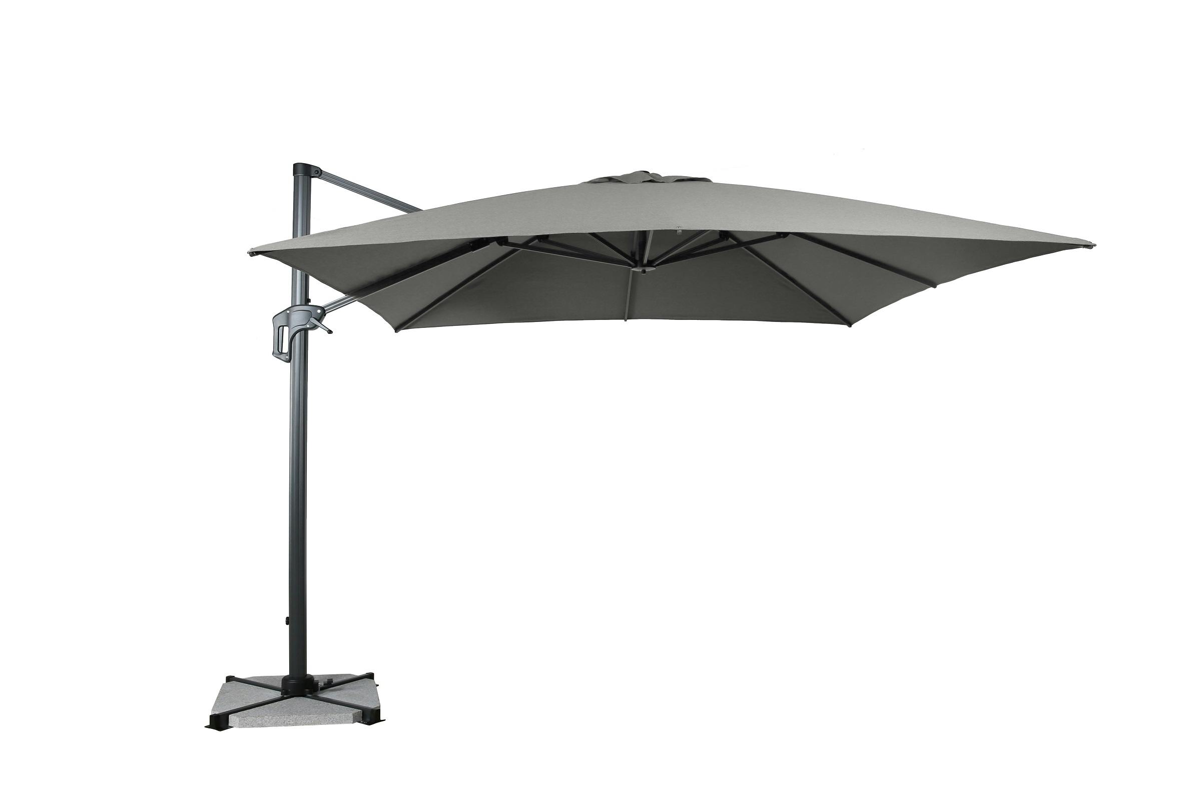 Parasol déporté rotatif gris clair chiné 300 cm