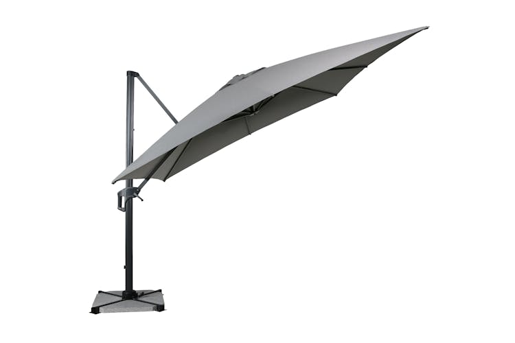 Parasol déporté rotatif gris clair chiné 300 cm
