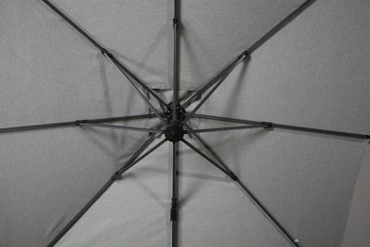 Parasol déporté rotatif gris foncé 250 cm