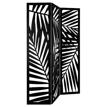  Paravent déco bois noir feuilles palmier réf. 30022132