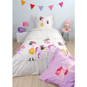 Parure de lit enfant cirque fille 140x200cm DRESSY
