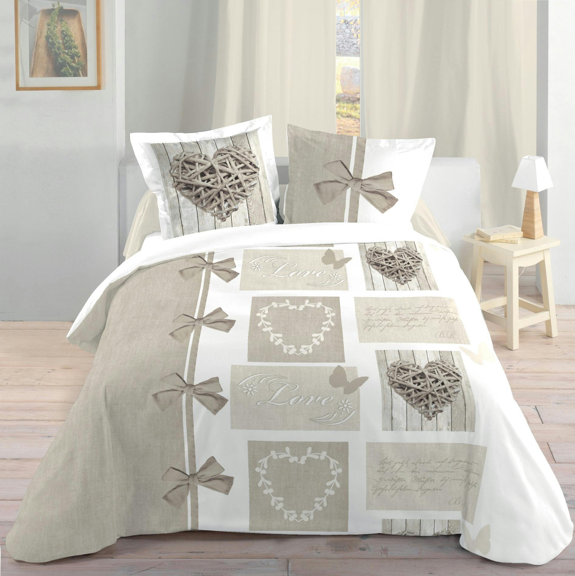 Parure de lit romantique 240x220cm HEART