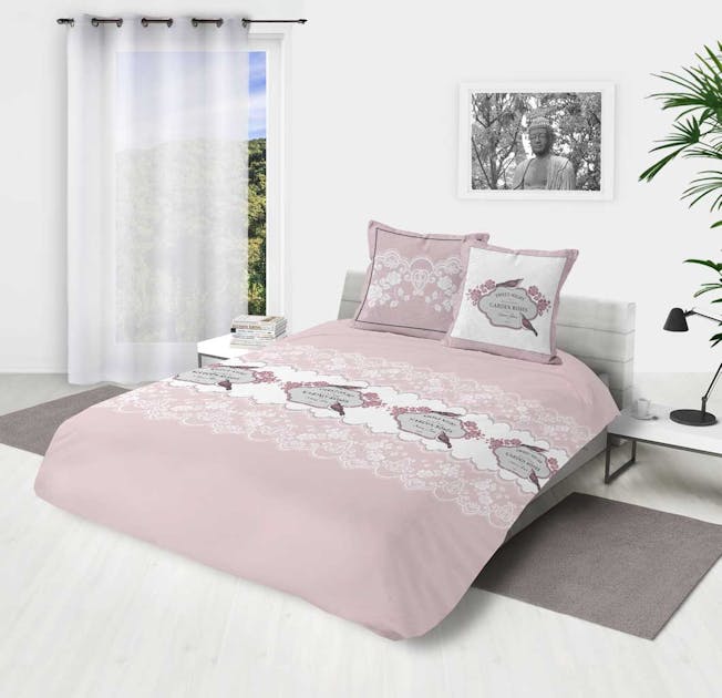 Housse De Couette Rose Et Blanche