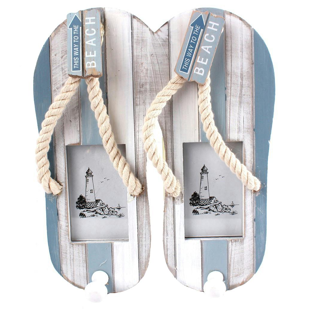 Patère cadre photo double tongs de plage