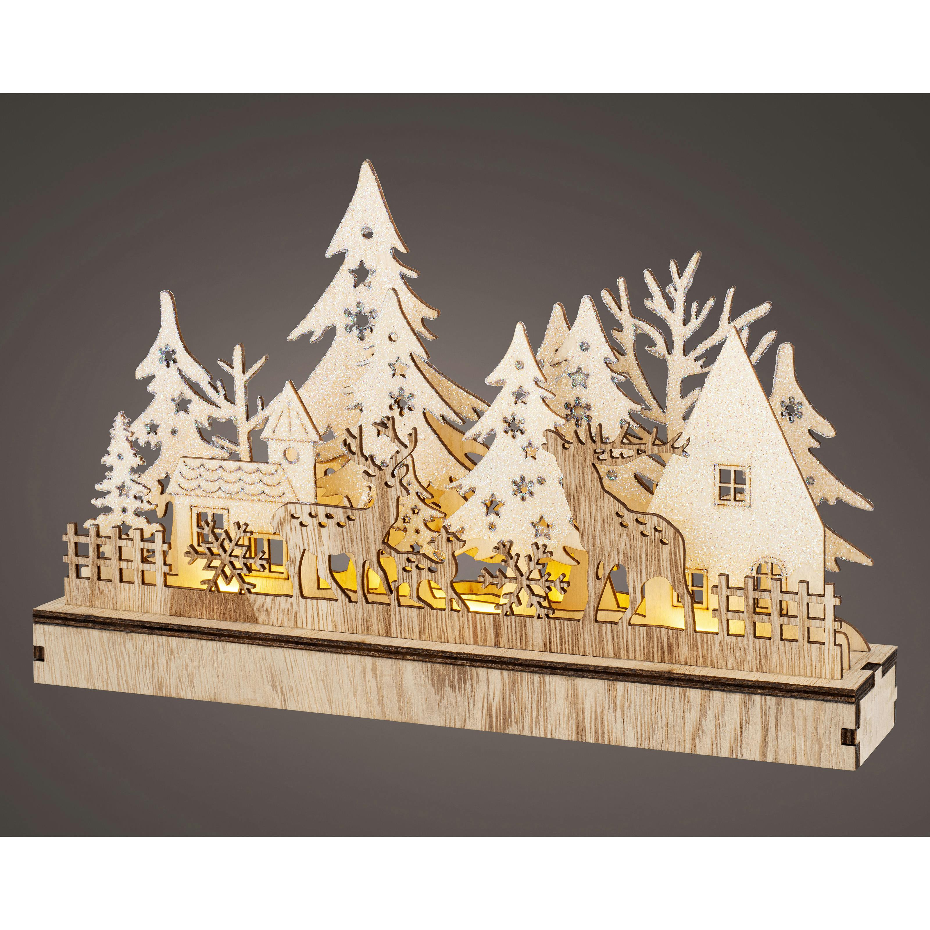 Paysage de Noël lumineux bois clair
