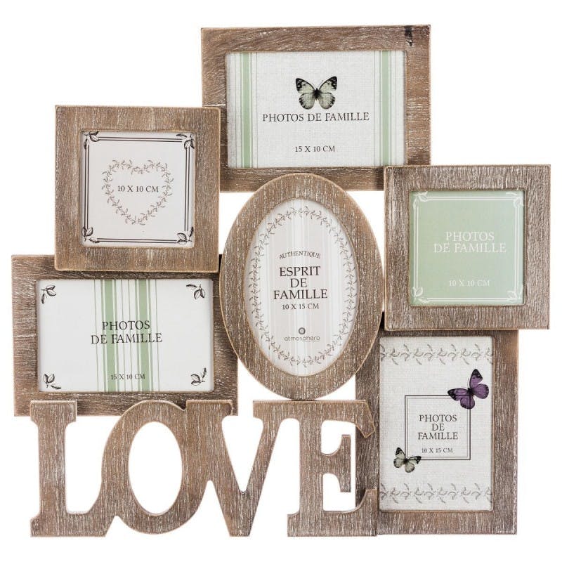 Pêle-mêle mural 6 photos Love