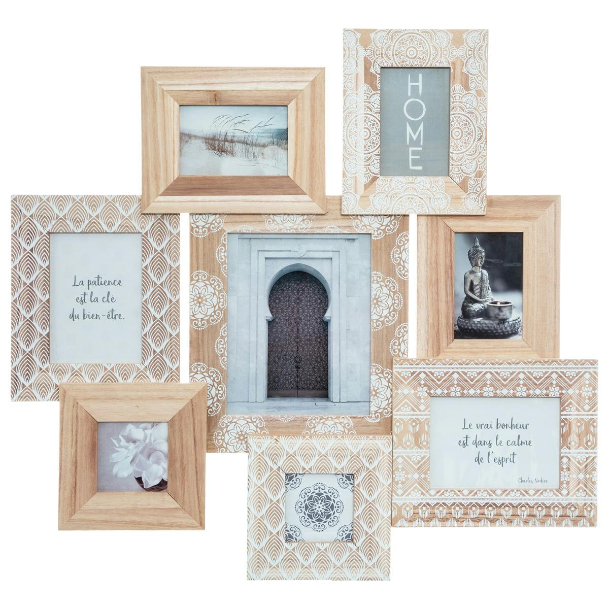 Pêle-mêle photo à accrocher couleur naturelle (8 vues)