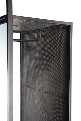 Penderie entrée avec miroir métal noir BOSTON