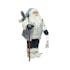 Père Noël en habits blancs et bleus H45 cm