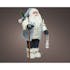 Père Noël en habits blancs et bleus H45 cm