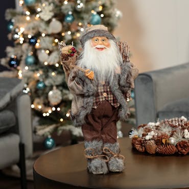 Père Noël tons gris 45 cm
