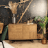 Petit buffet bois motif damier 120 cm HUDSON