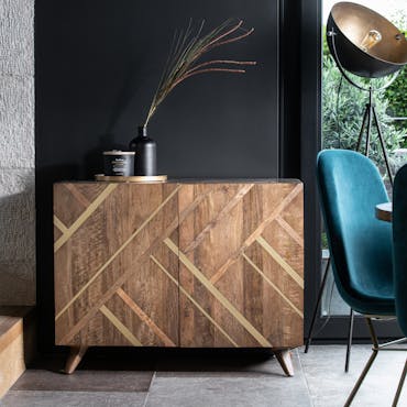 Petit buffet en bois et marqueterie JAKARTA