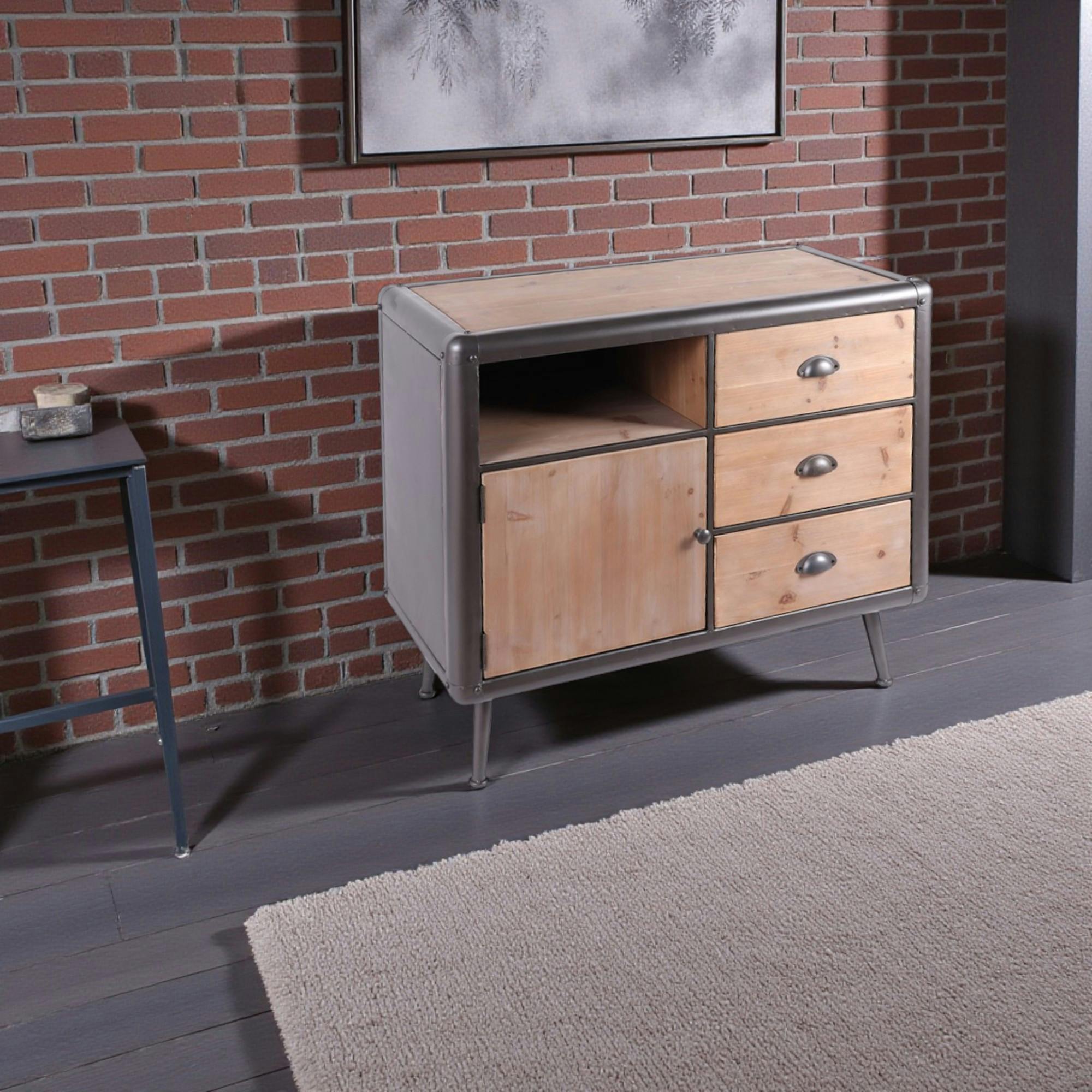 Petit buffet industriel 3 tiroirs MONS