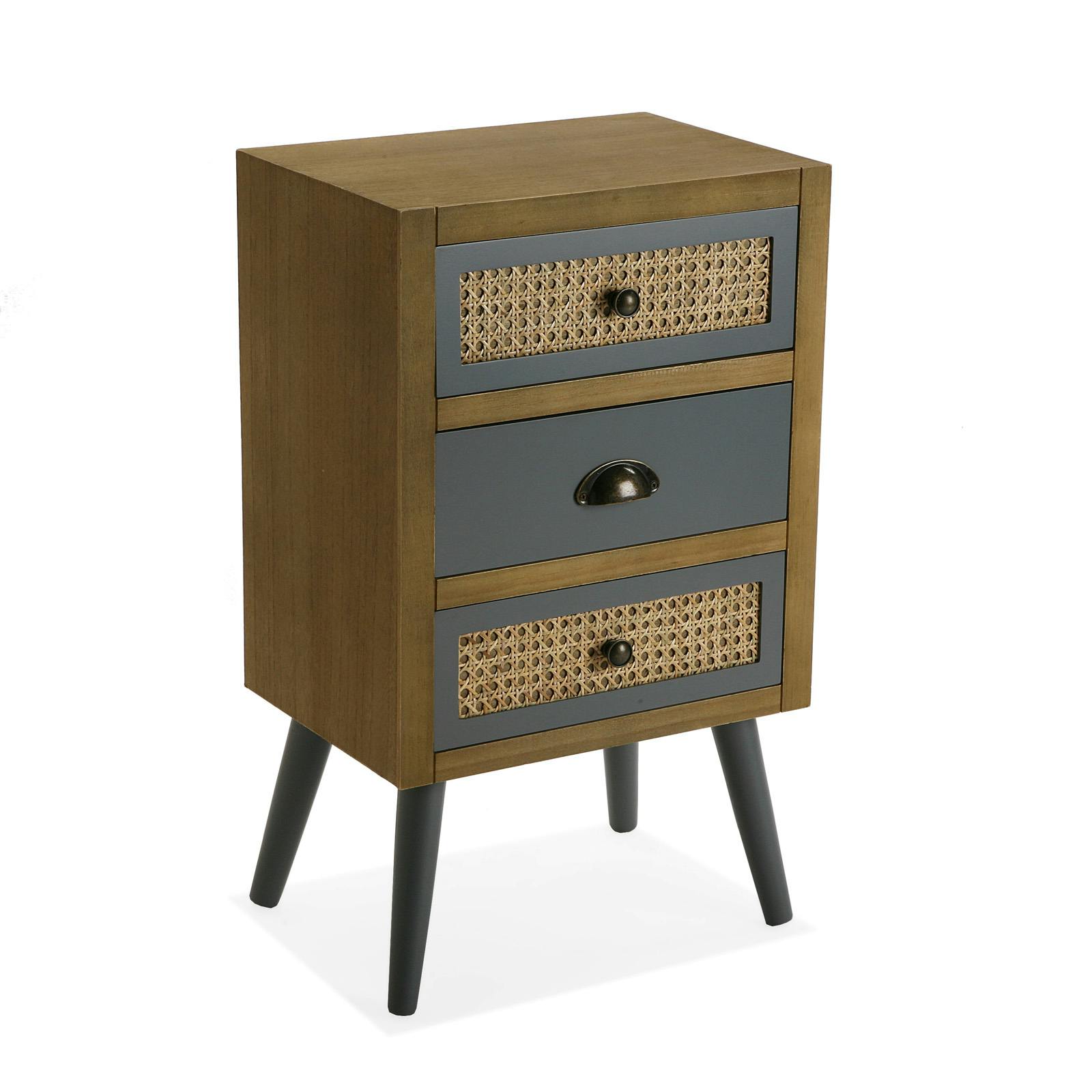 Petit meuble de rangement bois cannage BURGOS