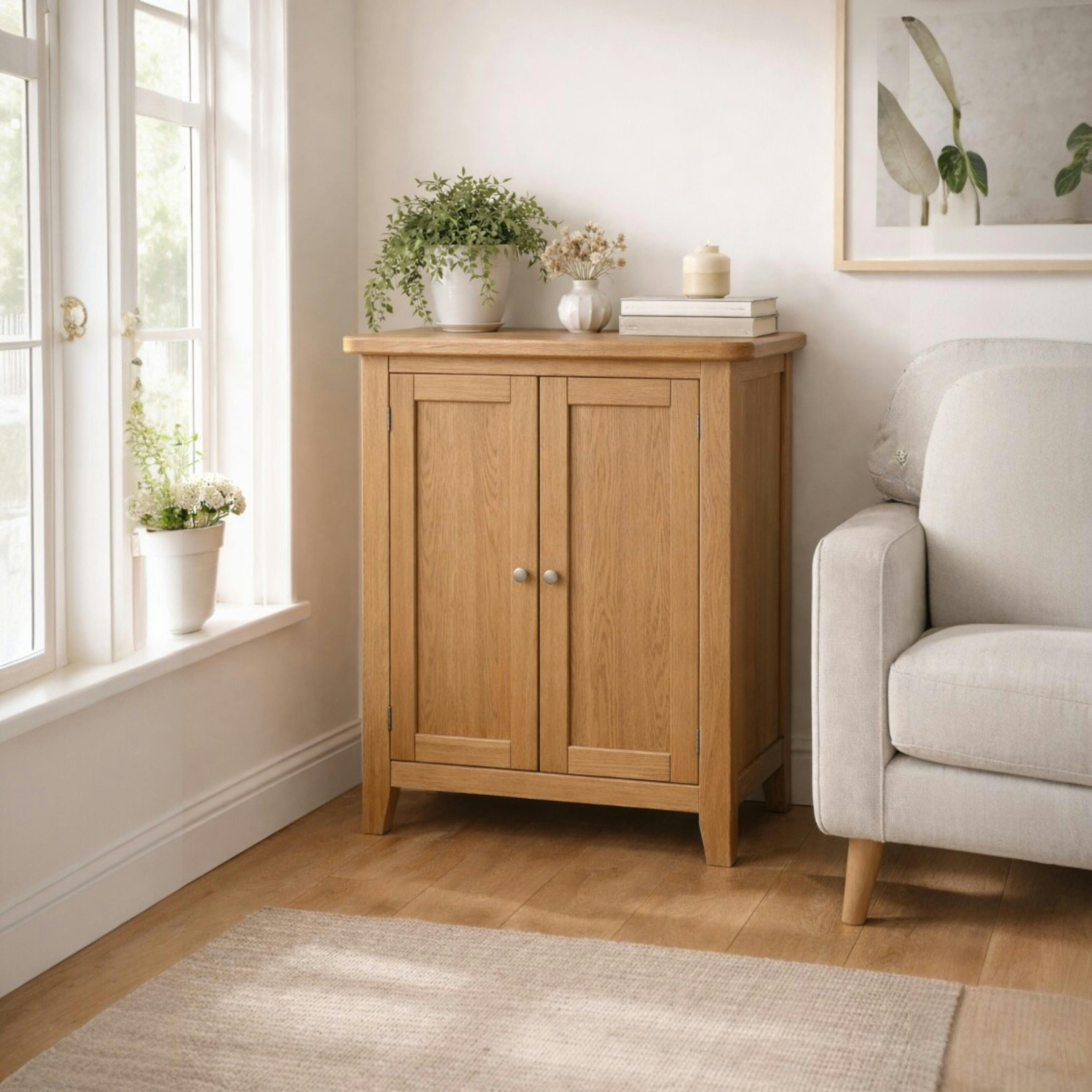 Petit meuble de rangement en chêne 2 portes VALMONT