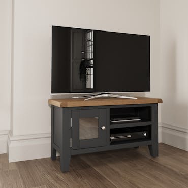 Petit meuble TV en bois finition charbon COVENTRY